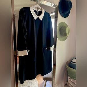 Wednesday Adams Dress by Tommy Hilfiger Black & White Scuba Dress - Size 16